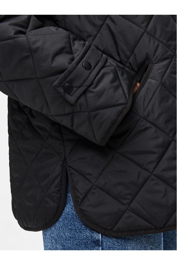 PCEMILY SHORT QUILTED JACKET NOOS BC - ΜΑΥΡΟ