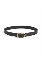 PCJUVA LEATHER JEANS BELT NOOS - ΜΑΥΡΟ