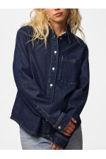 PCSILKE LS SHIRT DNM BC - ΜΠΛΕ