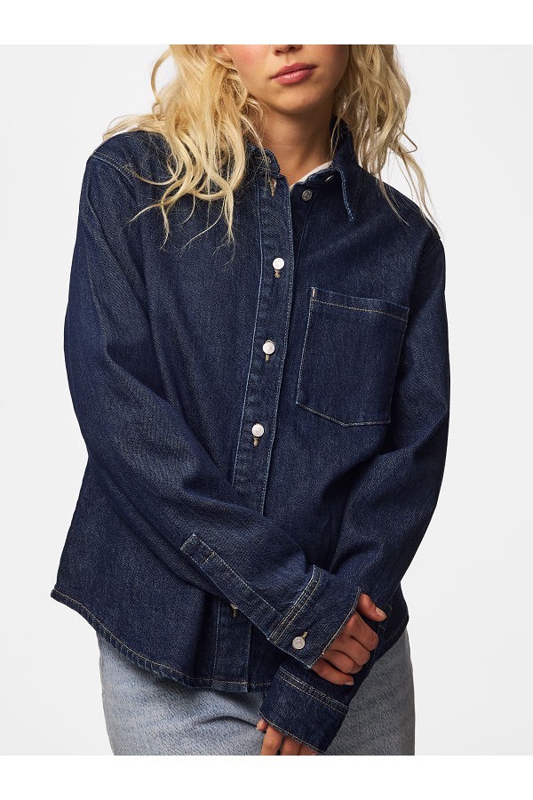 PCSILKE LS SHIRT DNM BC - ΜΠΛΕ
