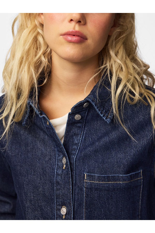 PCSILKE LS SHIRT DNM BC - ΜΠΛΕ