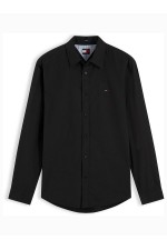 TJM REG POPLIN SHIRT - ΜΑΥΡΟ