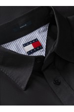 TJM REG POPLIN SHIRT - ΜΑΥΡΟ