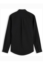 TJM REG POPLIN SHIRT - ΜΑΥΡΟ