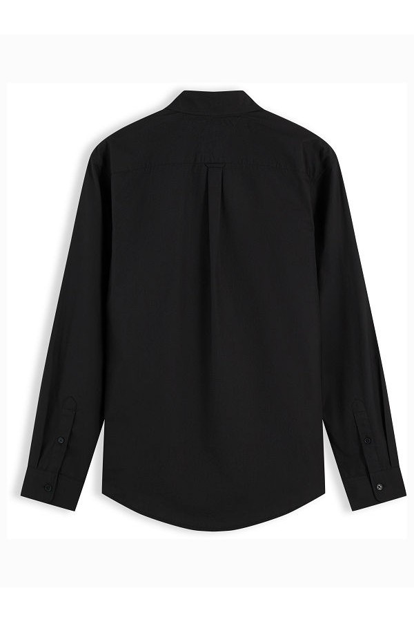 TJM REG POPLIN SHIRT - ΜΑΥΡΟ