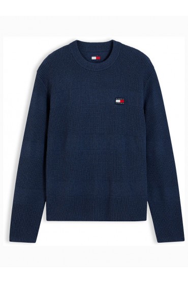 TJM REG TEXTURED SWEATER EXT - ΜΠΛΕ
