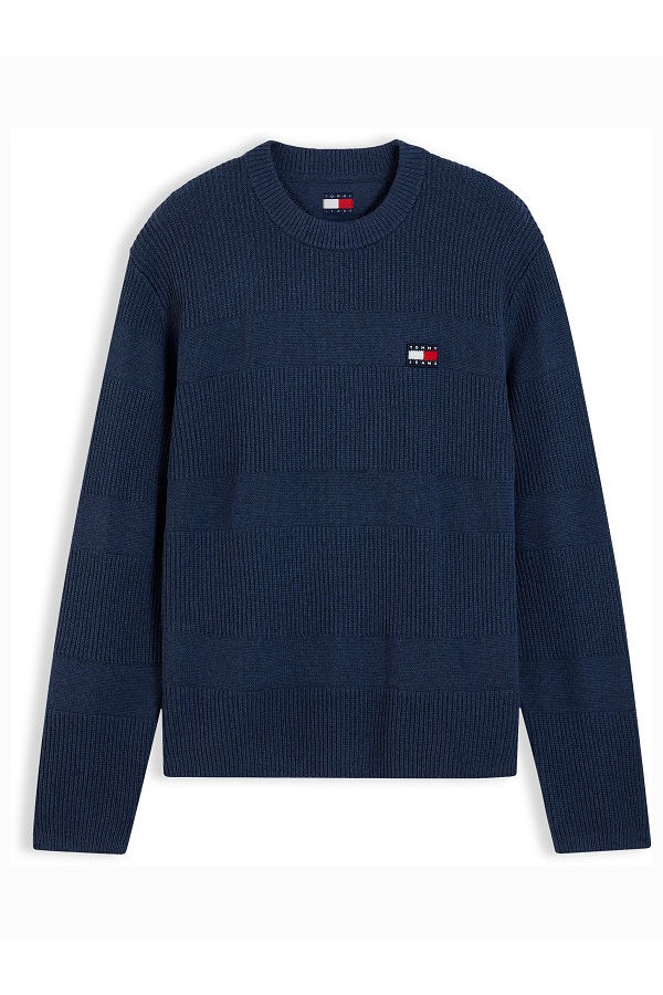 TJM REG TEXTURED SWEATER EXT - ΜΠΛΕ