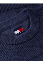 TJM REG TEXTURED SWEATER EXT - ΜΠΛΕ