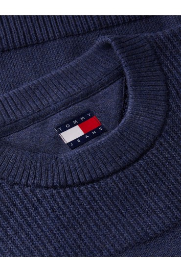 TJM REG TEXTURED SWEATER EXT - ΜΠΛΕ