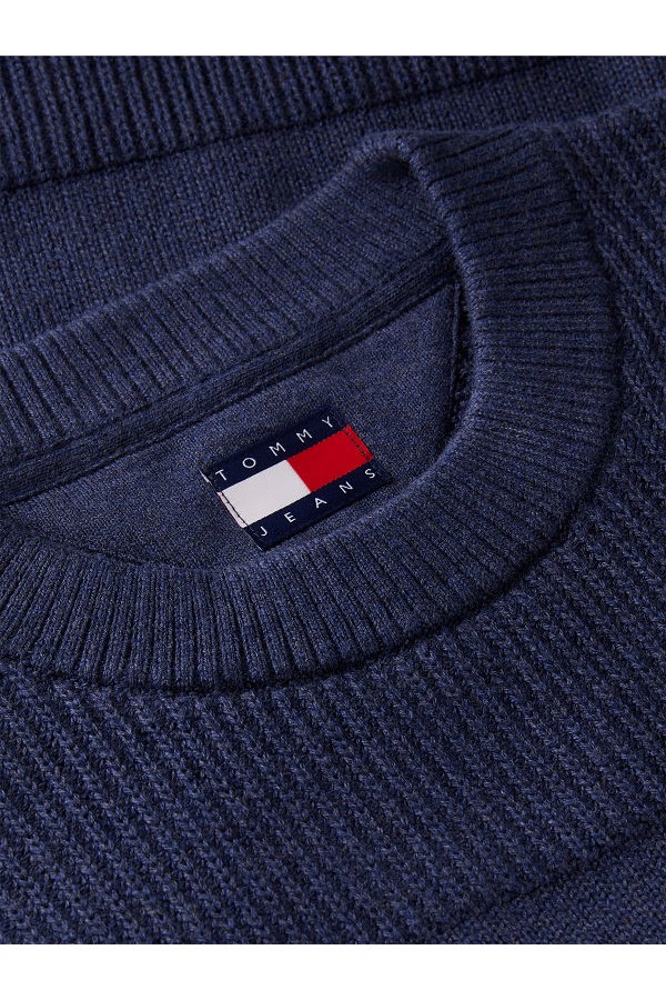 TJM REG TEXTURED SWEATER EXT - ΜΠΛΕ