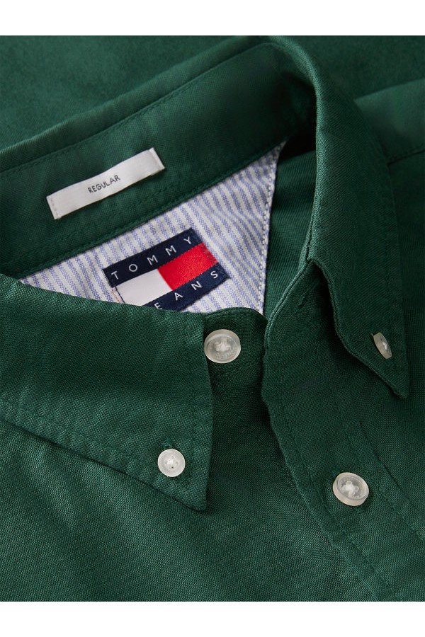 TJM REG OXFORD SHIRT EXT - ΠΡΑΣΙΝΟ