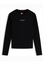 TJW SLIM CLASSIC LOGO LS TEE - ΜΑΥΡΟ