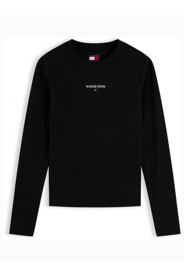 TJW SLIM CLASSIC LOGO LS TEE - ΜΑΥΡΟ