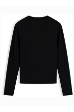 TJW SLIM CLASSIC LOGO LS TEE - ΜΑΥΡΟ