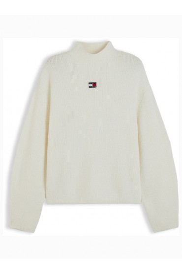 TJW MOCKNECK BADGE SWEATER EXT - ΛΕΥΚΟ