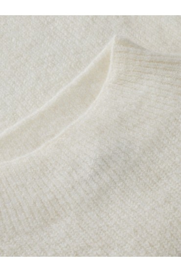 TJW MOCKNECK BADGE SWEATER EXT - ΛΕΥΚΟ