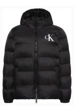 LS  LTWT NYLON PADDED HOODED PUFFER - ΜΑΥΡΟ