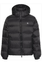 LS NYLON ZIP OFF HOOD DOWN PUFFER - ΜΑΥΡΟ