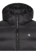 LS NYLON ZIP OFF HOOD DOWN PUFFER - ΜΑΥΡΟ